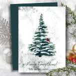 Tarjeta Festiva Rústico Green Pine Modern Script FELIZ TODO<br><div class="desc">Rústico Green Winter Pine Tree Modern Script FELIZ TODO LO Minimalista de la tarjeta de vacaciones. ¡Les deseo a todos Feliz Navidad y Feliz Año Nuevo!</div>