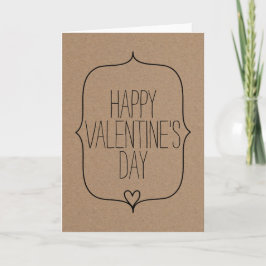 Tarjeta Festiva Rústico Kraft Corta el corazón Feliz Día de San Va