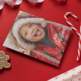 Tarjeta Festiva Rústico País Tocado Fotos de la Familia Feliz Navi