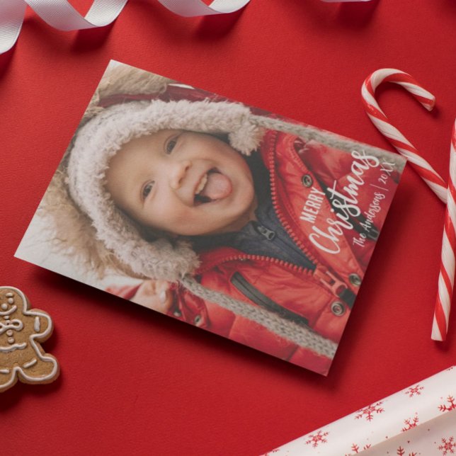 Tarjeta Festiva Rústico País Tocado Fotos de la Familia Feliz Navi (Subido por el creador)