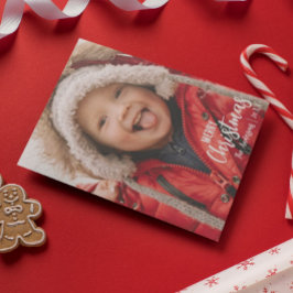 Tarjeta Festiva Rústico País Tocado Fotos de la Familia Feliz Navi