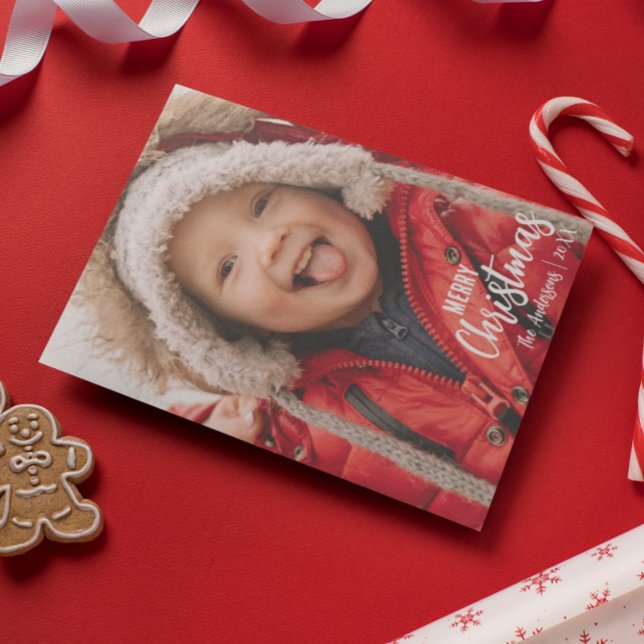 Tarjeta Festiva Rústico País Tocado Fotos de la Familia Feliz Navi (Subido por el creador)