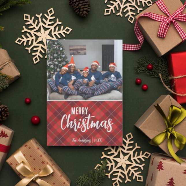Tarjeta Festiva Rústico País Tocado Fotos de la Familia Feliz Navi (Subido por el creador)