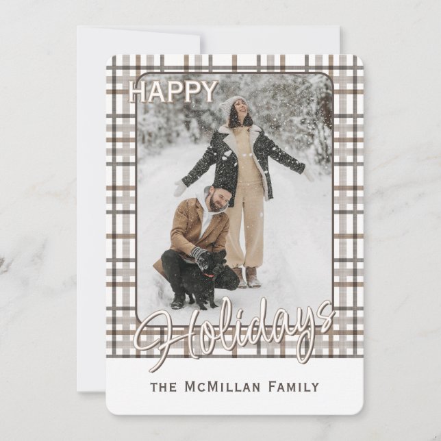 Tarjeta Festiva Rústico patrón elegante de planta (Anverso)