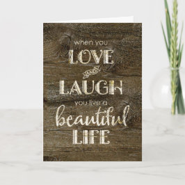 Tarjeta Festiva Rústico - San Valentín Amor, Risa, Hermosa Vida