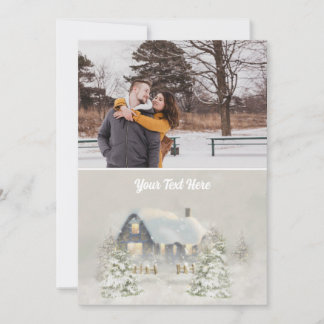 Tarjeta Festiva Rústicos Navidades recorren Woodland con solsticio