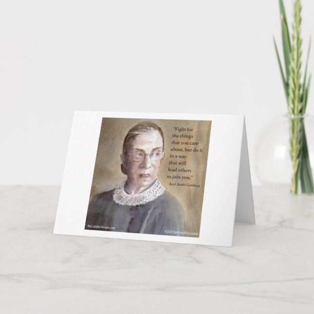 Tarjeta Festiva Ruth Bader Ginsburg & Cita (Anverso)