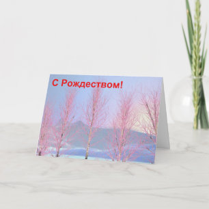 Tarjeta Festiva S Rozhdestvom - Raspberry Creme Birch