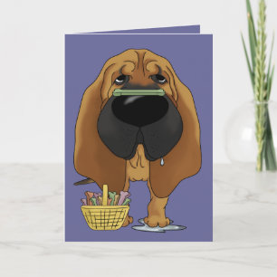 Tarjeta Festiva Sabueso - caza del hueso de Pascua