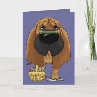Tarjeta Festiva Sabueso - caza del hueso de Pascua