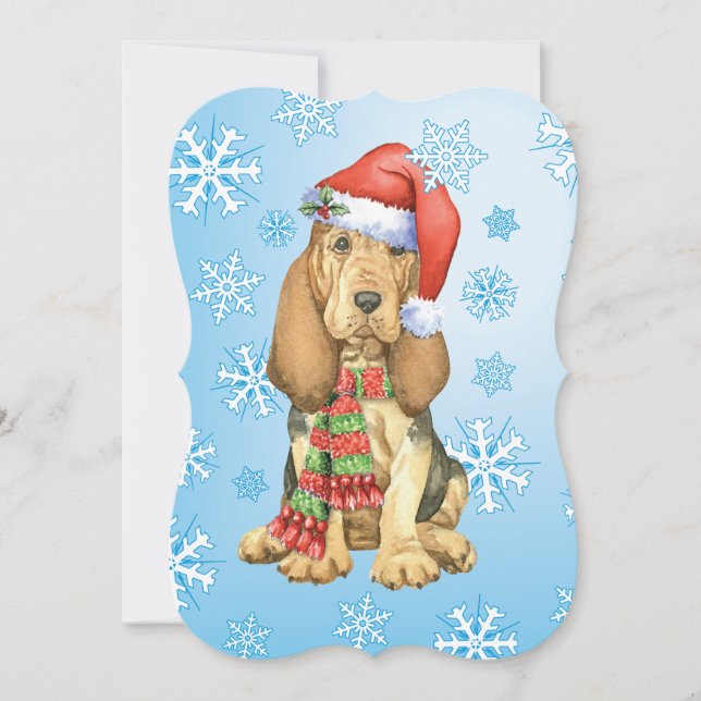 Tarjeta Festiva Sabueso feliz de Howlidays (Anverso)