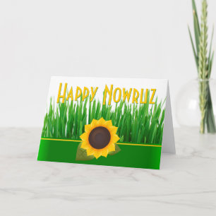 Tarjeta Festiva Sabzeh verde Girasol Año Nuevo Iraní Nowruz