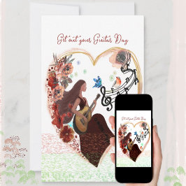 Tarjeta Festiva Saca tu blanco de guitarra