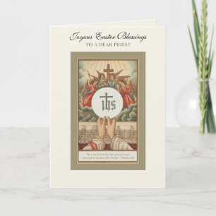 Tarjeta Festiva Sacerdote de la Resurrección de Jesús en Pascua so