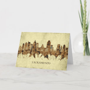 Tarjeta Festiva Sacramento California Cityscape