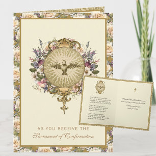 Tarjeta Festiva Sacramento de Confirmación Oración Religiosa