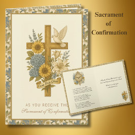 Tarjeta Festiva Sacramento de la confirmación Oración religiosa