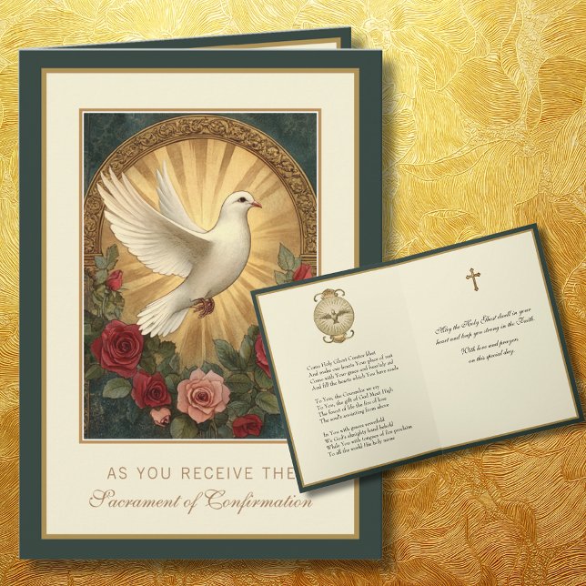 Tarjeta Festiva Sacramento de la confirmación Oración religiosa (Subido por el creador)