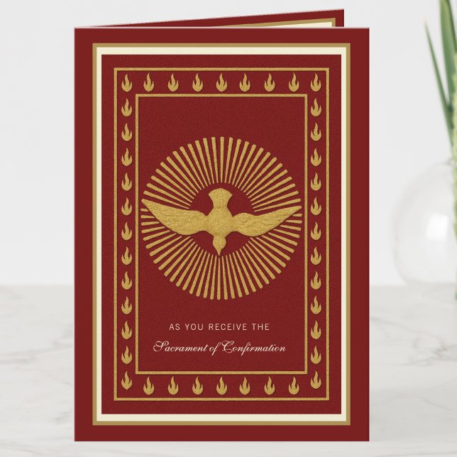 Tarjeta Festiva Sacramento de la confirmación Oración religiosa (Subido por el creador)