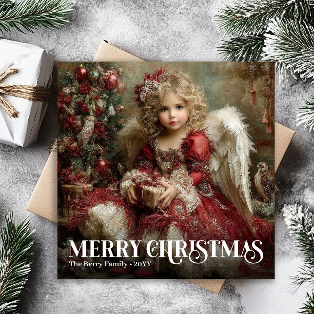 Tarjeta Festiva Sacred Victorian Angel Traditional Christmas Card (Sacred Victorian Angel Traditional Christmas Card)