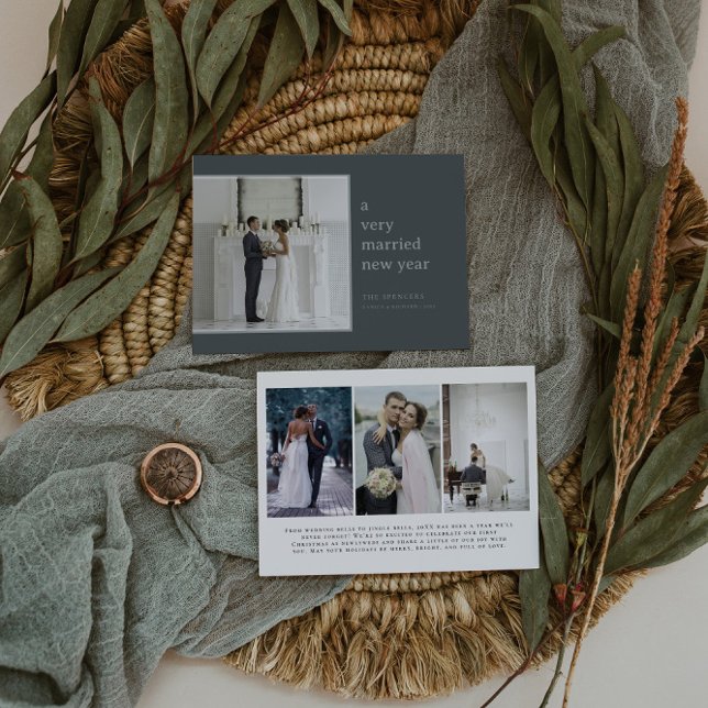 Tarjeta Festiva Sage Casado Año Nuevo | Fiesta de bodas elegante (Subido por el creador)