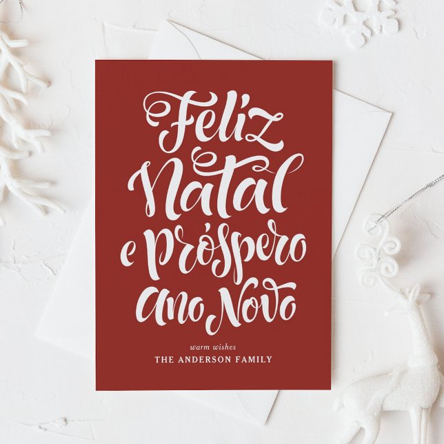 Tarjeta Festiva Sage Green Feliz Natal e Próspero Ano Novo Script (Subido por el creador)