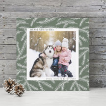 Sage Green | Pine Branch Navidades Photo Square