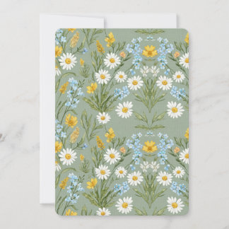 Tarjeta Festiva Sage Green Wildflower