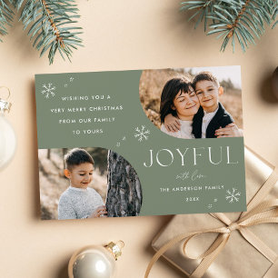 Tarjeta Festiva Sage Joyot Snowflake Horizontal Arch 2 Foto