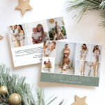Tarjeta Festiva SAGE Merry Christmas moda 9 Collage Multi Photo<br><div class="desc">Comparte lo más destacado de tu familia con esta tarjeta de Navidades de este año en revisión que presenta un diseño simple, mínimo y limpio. El frente incluye un collage moderno de 6 fotos, acompañado del saludo festivo "Feliz Navidad" en una elegante letra serif a través de un sutil color...</div>