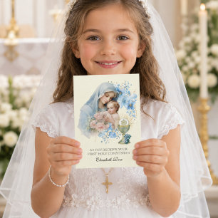 Tarjeta Festiva Sagrada Comunión María Jesús Floral