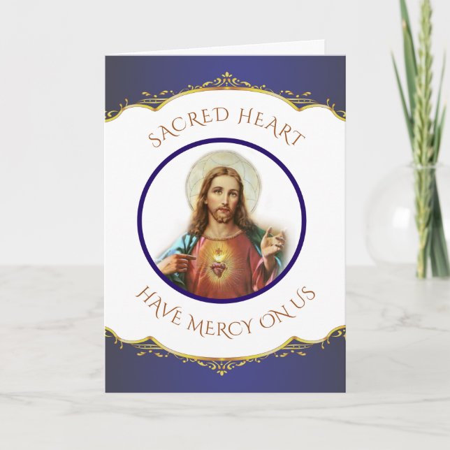 Tarjeta Festiva Sagrado Corazón de Jesús de la Iglesia Católica (Anverso)