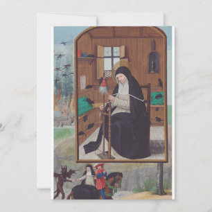 Tarjeta Festiva Saint Gertrude de Helfta por Simon Bening
