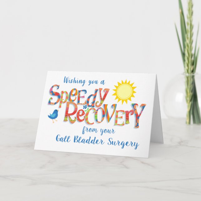 Tarjeta Festiva Salir bien de Gall Bladder Surgery Word Art Card (Anverso)