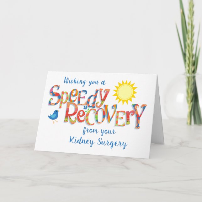 Tarjeta Festiva Salir bien de Kidney Surgery Word Art Card (Anverso)