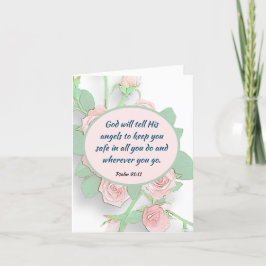 Tarjeta Festiva Salmo 91:11 Versos de la Biblia sobre bendiciones