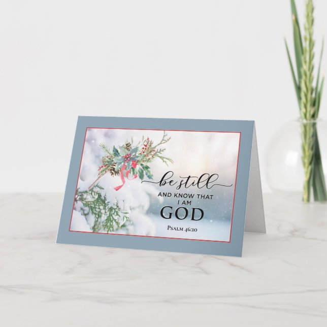 Tarjeta Festiva Salmo de Navidades Evergreen cubiertos de nieve 46 (Anverso)