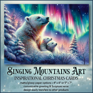 Tarjeta Festiva Salmo familiar de oso polar 19 Navidades