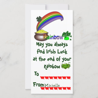 Tarjeta Festiva Salón de clases de San Valentín irlandés
