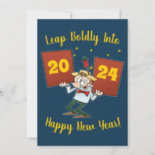 Tarjeta Festiva Salta con Audacia en la Celebración de Año Nuevo 2