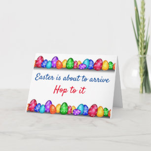 TARJETA FESTIVA **SALTA YA** Y TEN UN "FELIZ PASCUA"
