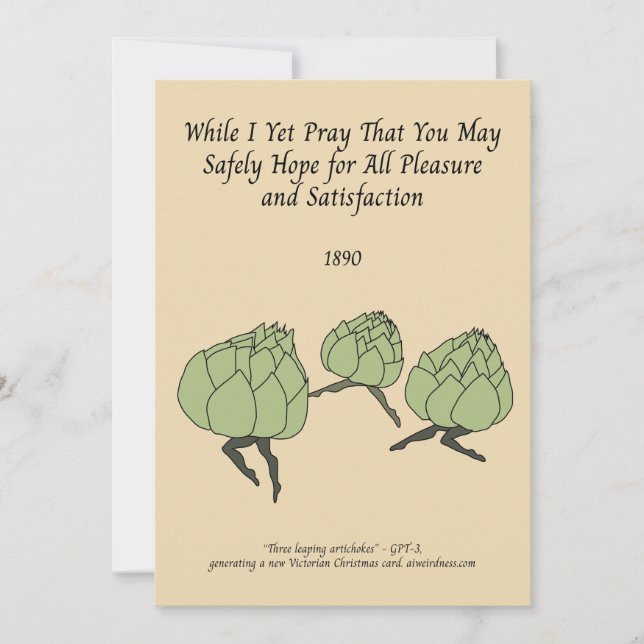 Tarjeta Festiva Saltando alcachofas de la fiesta victoriana genera (Anverso)