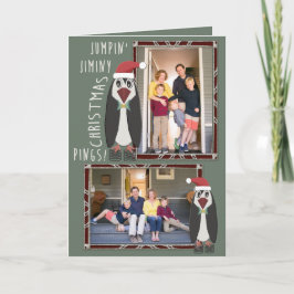 Tarjeta Festiva Saltando fotos de Navidades Jiminy - Personalizado
