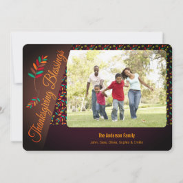 Tarjeta Festiva Saltos de otoño, bendiciones de Acción de Gracias