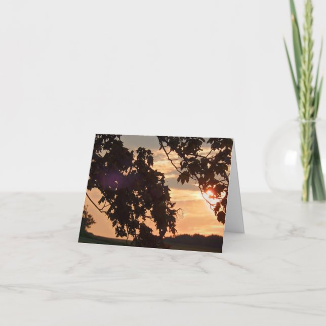 Tarjeta Festiva Saltos de otoño en el atardecer (Anverso)