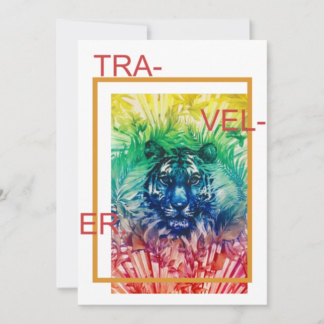 Tarjeta Festiva Saltos tropicales del tigre salvaje de la jungla d (Anverso)