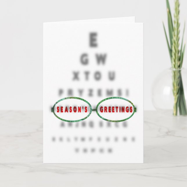 Tarjeta Festiva SALUD DE TEMPORADA (Navidades) Oficina del Optomet (Anverso)