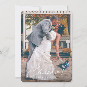 Tarjeta Festiva Salud! Foto de Año Nuevo casado de primer año