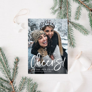 Tarjeta Festiva SALUD   Guión blanco feliz año nuevo