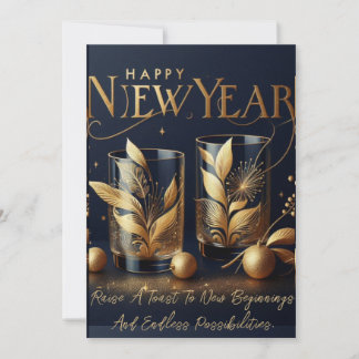 Tarjeta Festiva ¡Salud por el Año Nuevo!